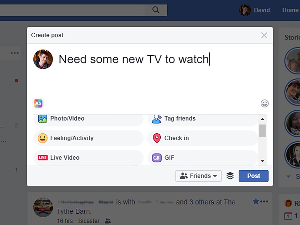 Leyendo un borrador de una publicación de Facebook,