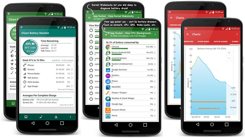 gsam monitor de batería mejores aplicaciones de ahorro de batería