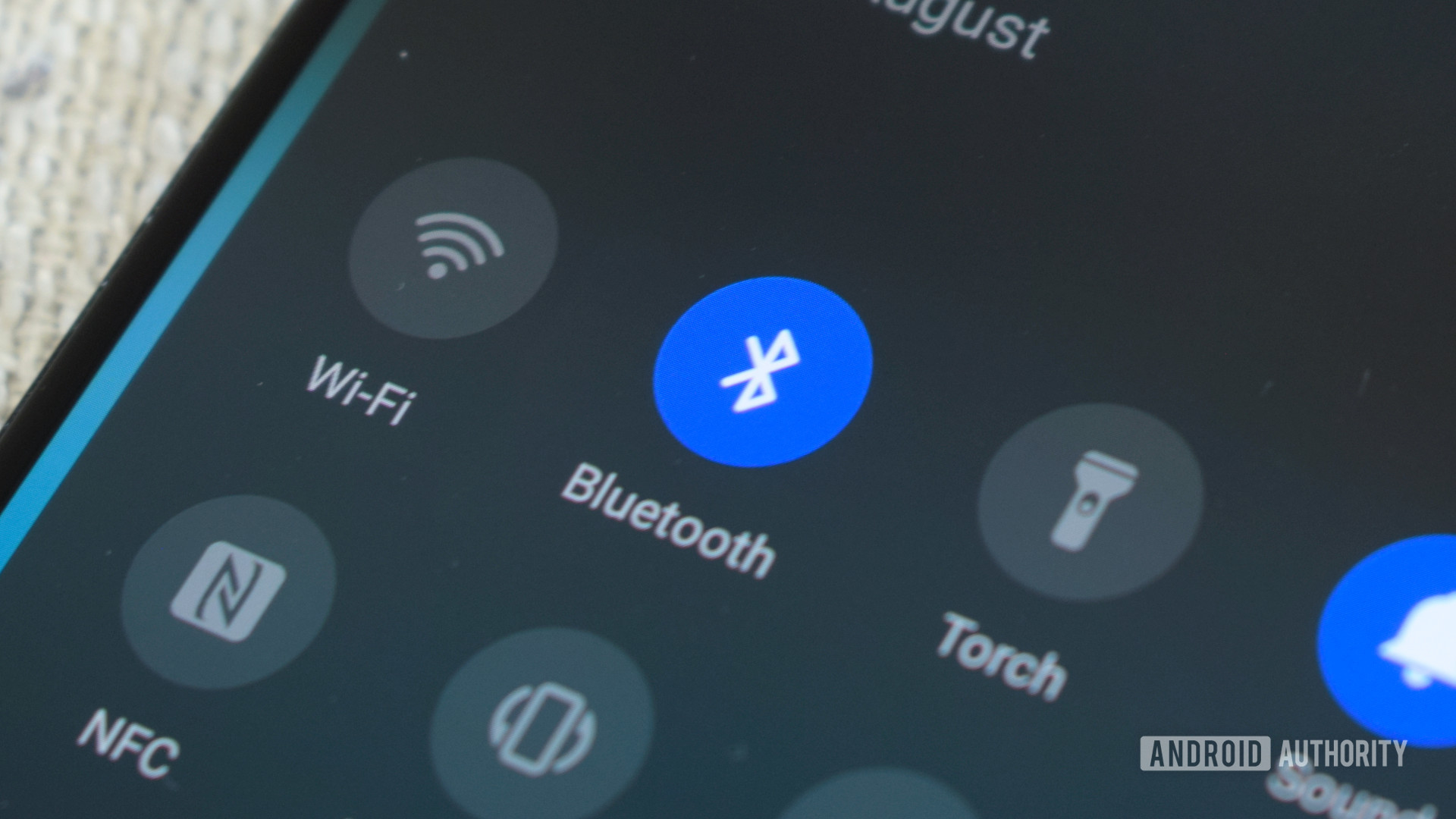 Menú de configuración del icono de Bluetooth Icono de Bluetooth en el menú de configuración de un teléfono inteligente