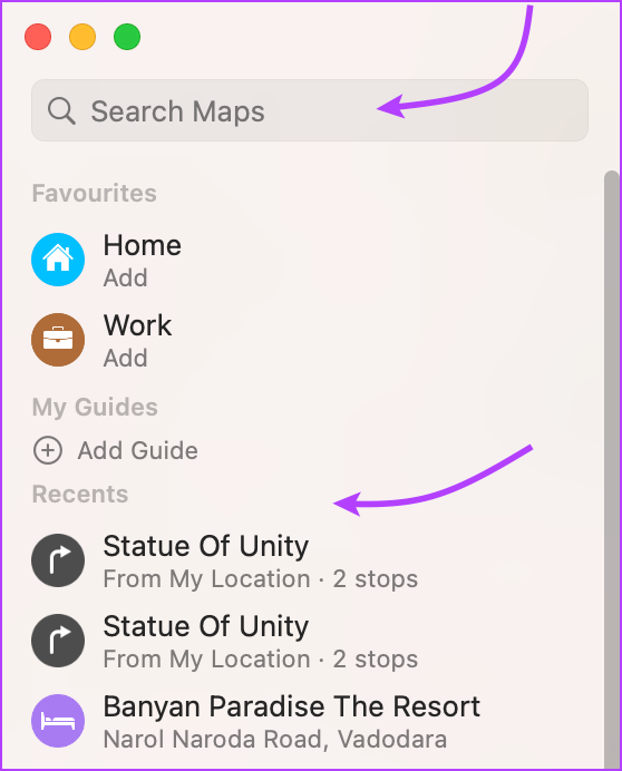 Busque y seleccione destinos para rutas de varias paradas en Apple Maps