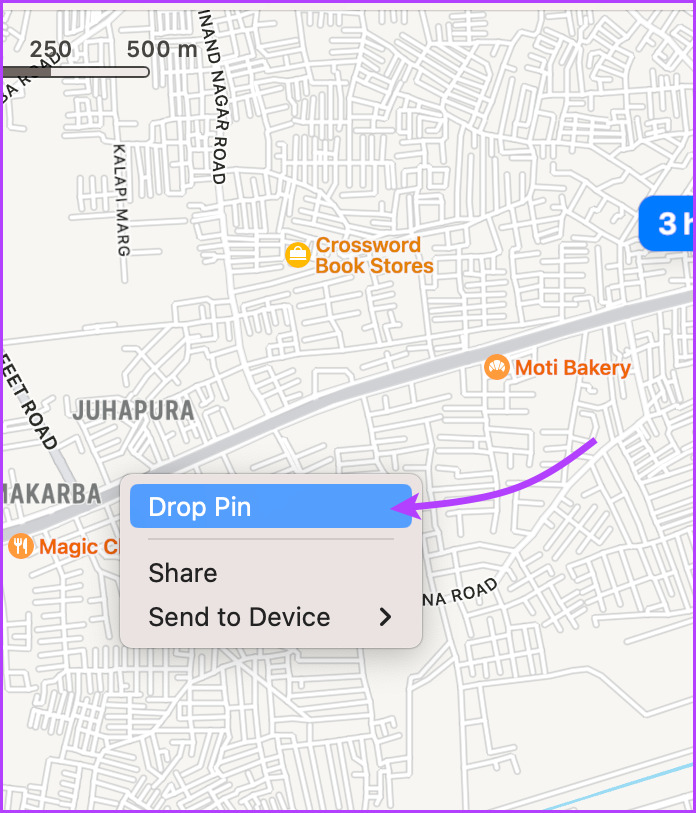 Coloque un pin en Apple Maps en Mac