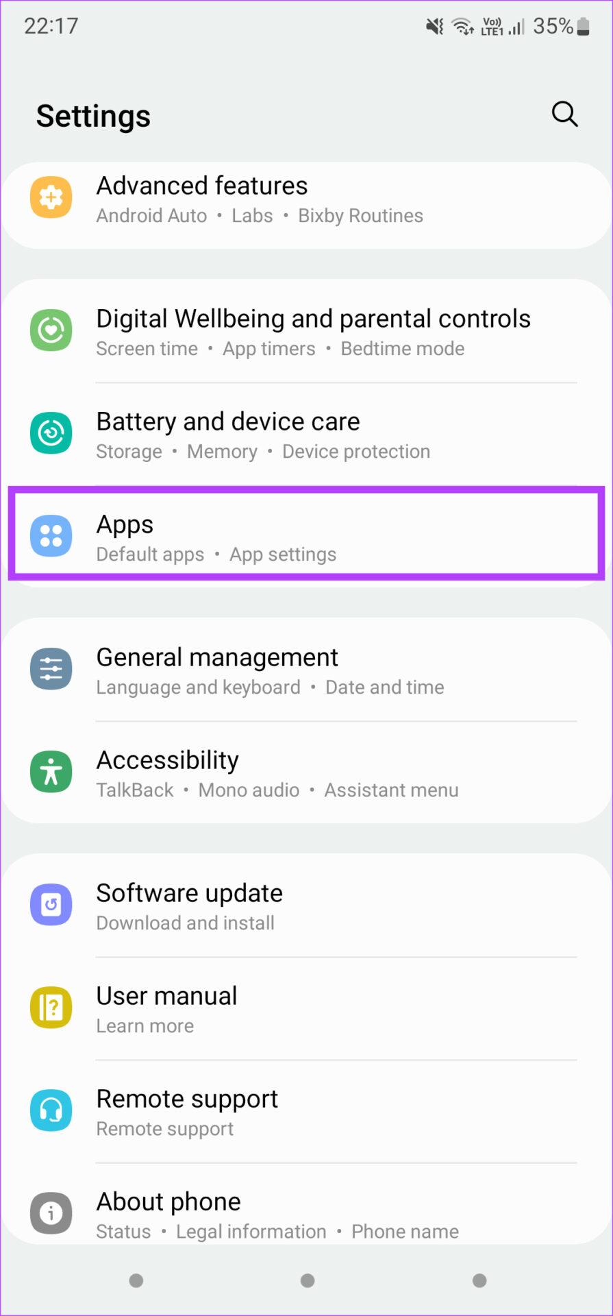 Configuración de aplicaciones