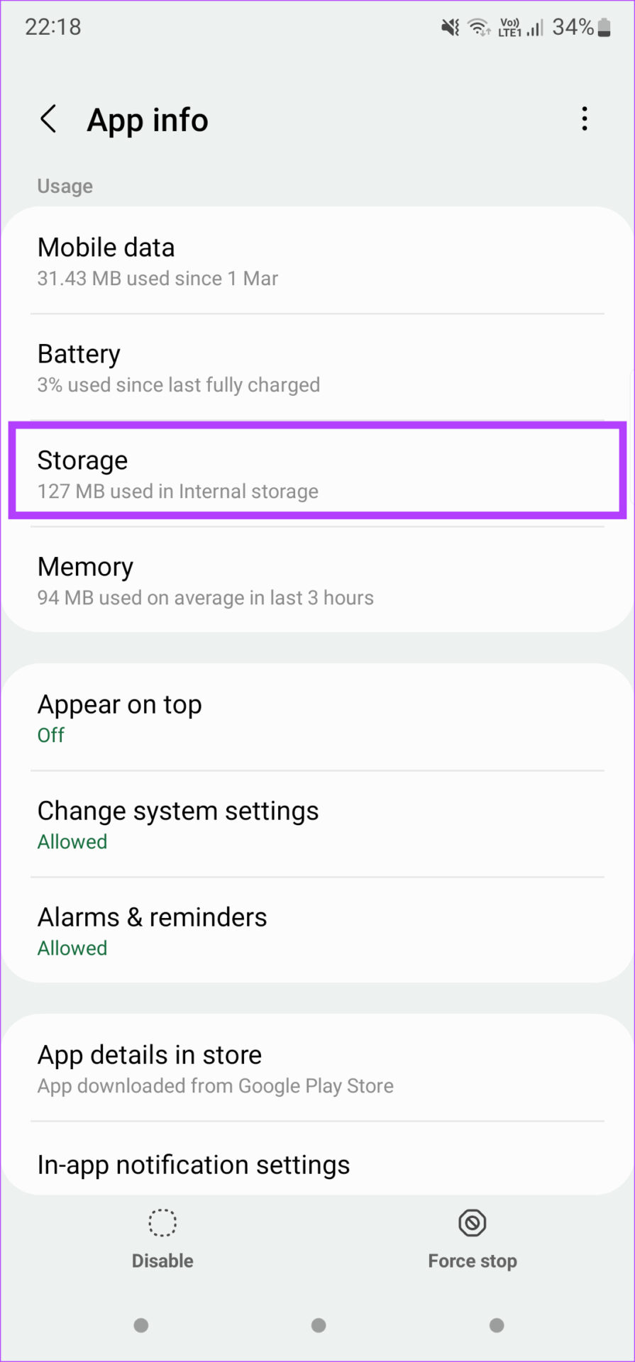 Configuración de almacenamiento