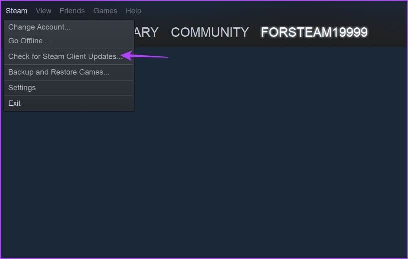 _Verifique la opción de actualización de Steam Client en Steam Client
