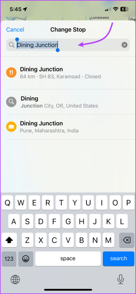 Cambiar las ubicaciones de las paradas en Apple Maps