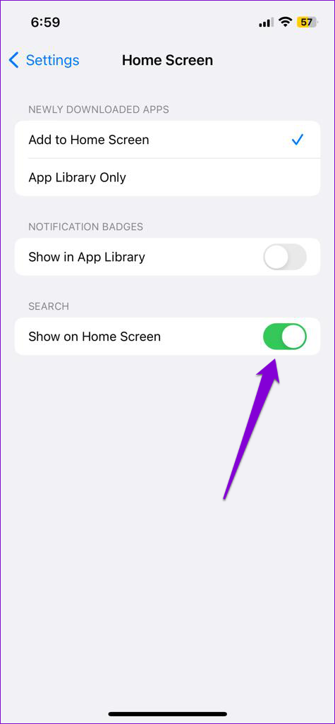 Deshabilitar la búsqueda en la pantalla de inicio del iPhone