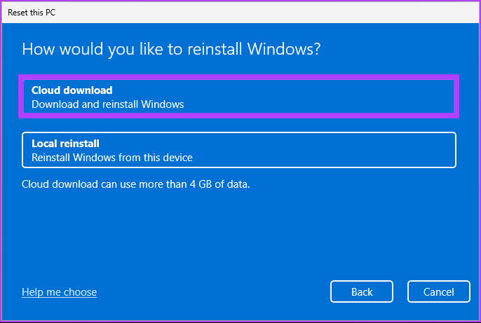 choose Cloud download