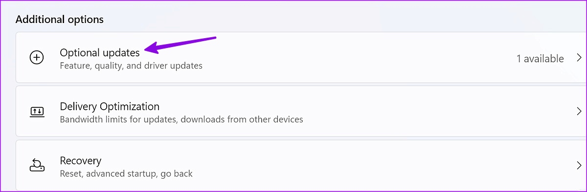 Actualizaciones opcionales de Windows