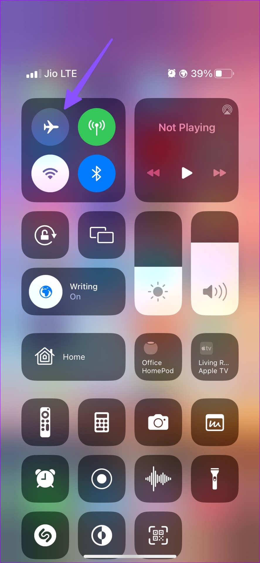 Modo avión en iPhone