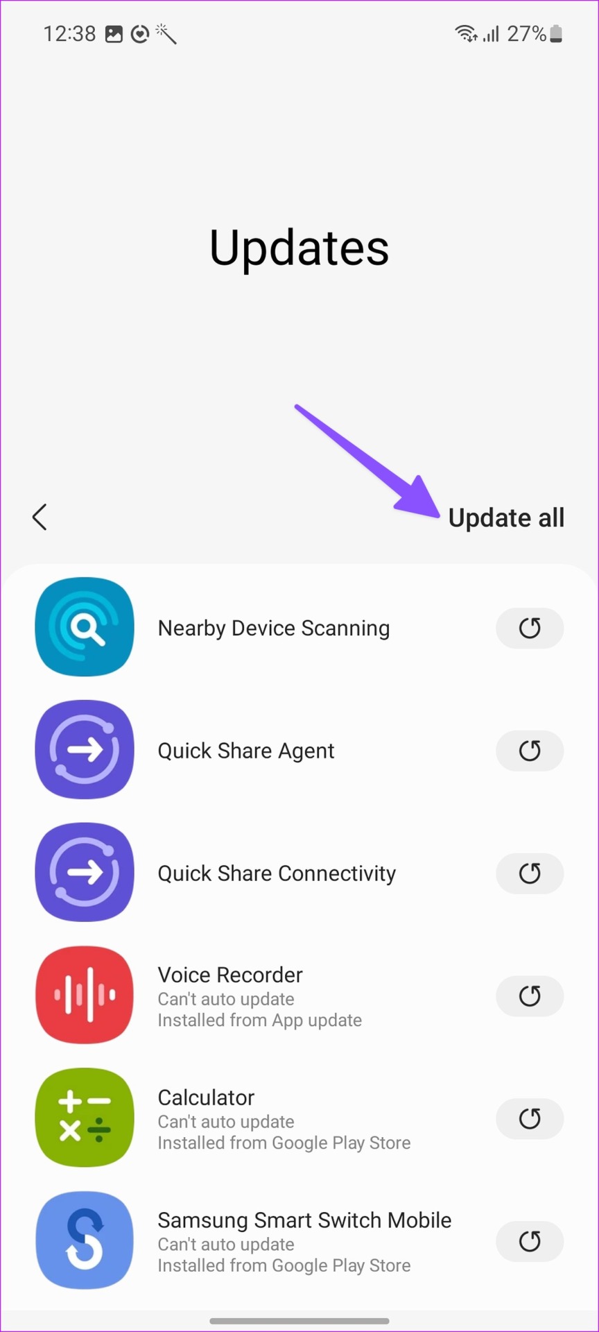 Actualizar la aplicación en Galaxy Store