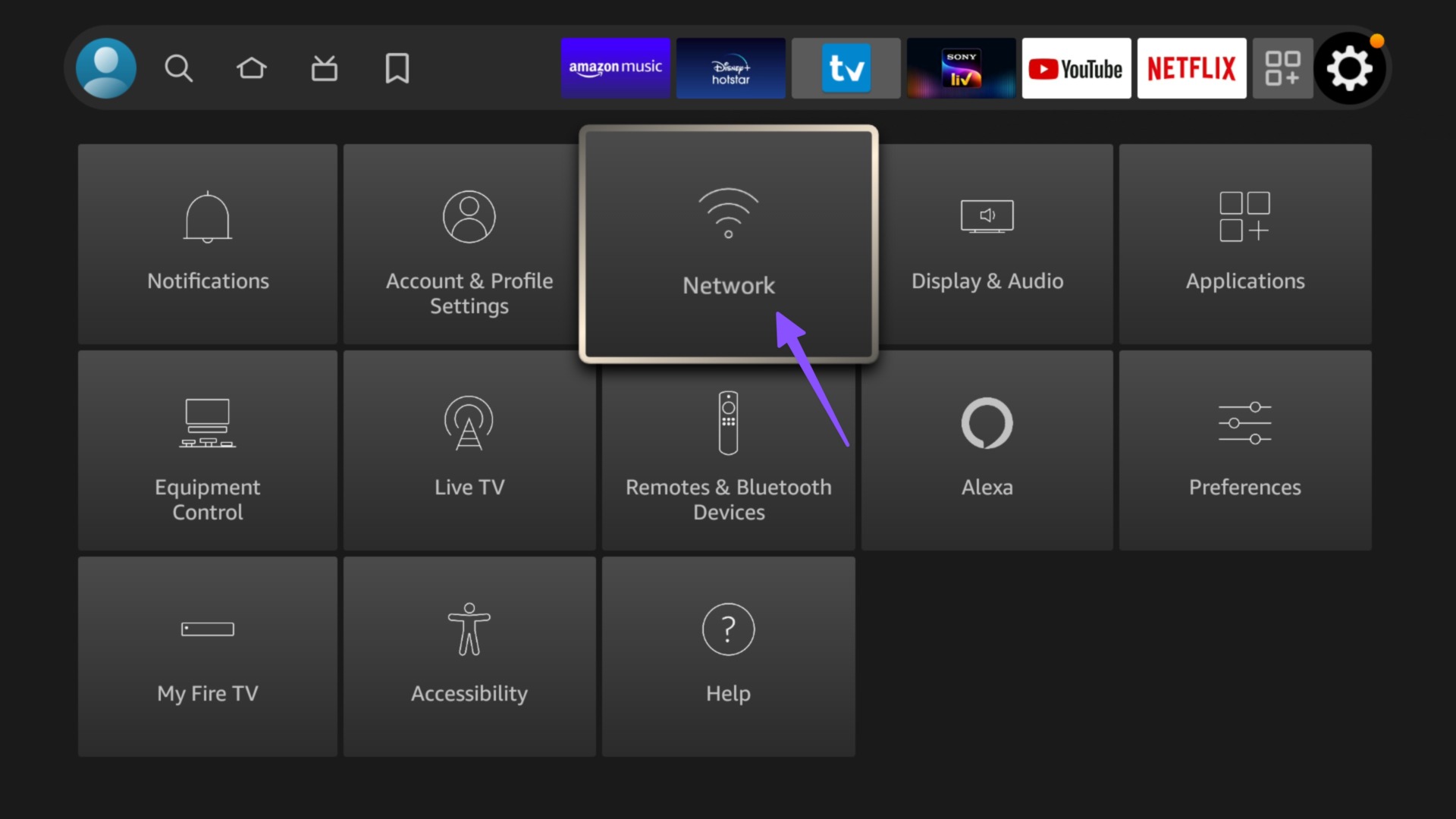 Red abierta en Fire TV Stick