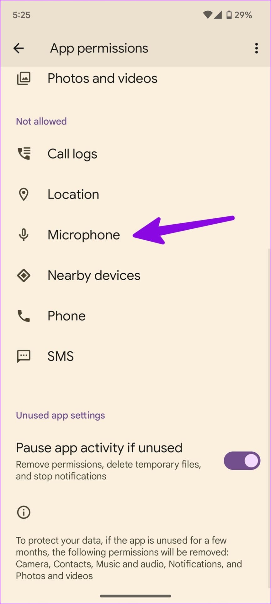 Permiso de micrófono para WhatsApp