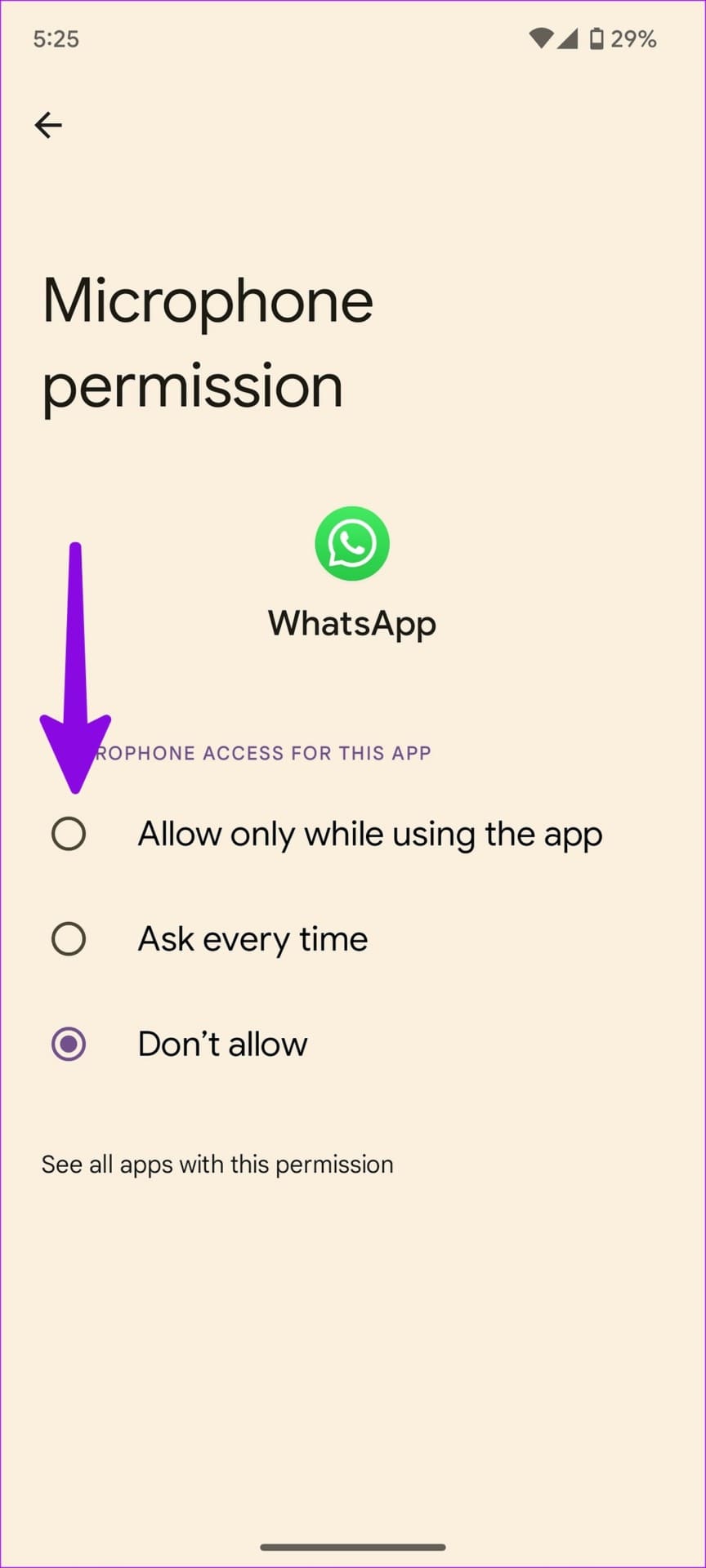 Permitir micrófono para WhatsApp
