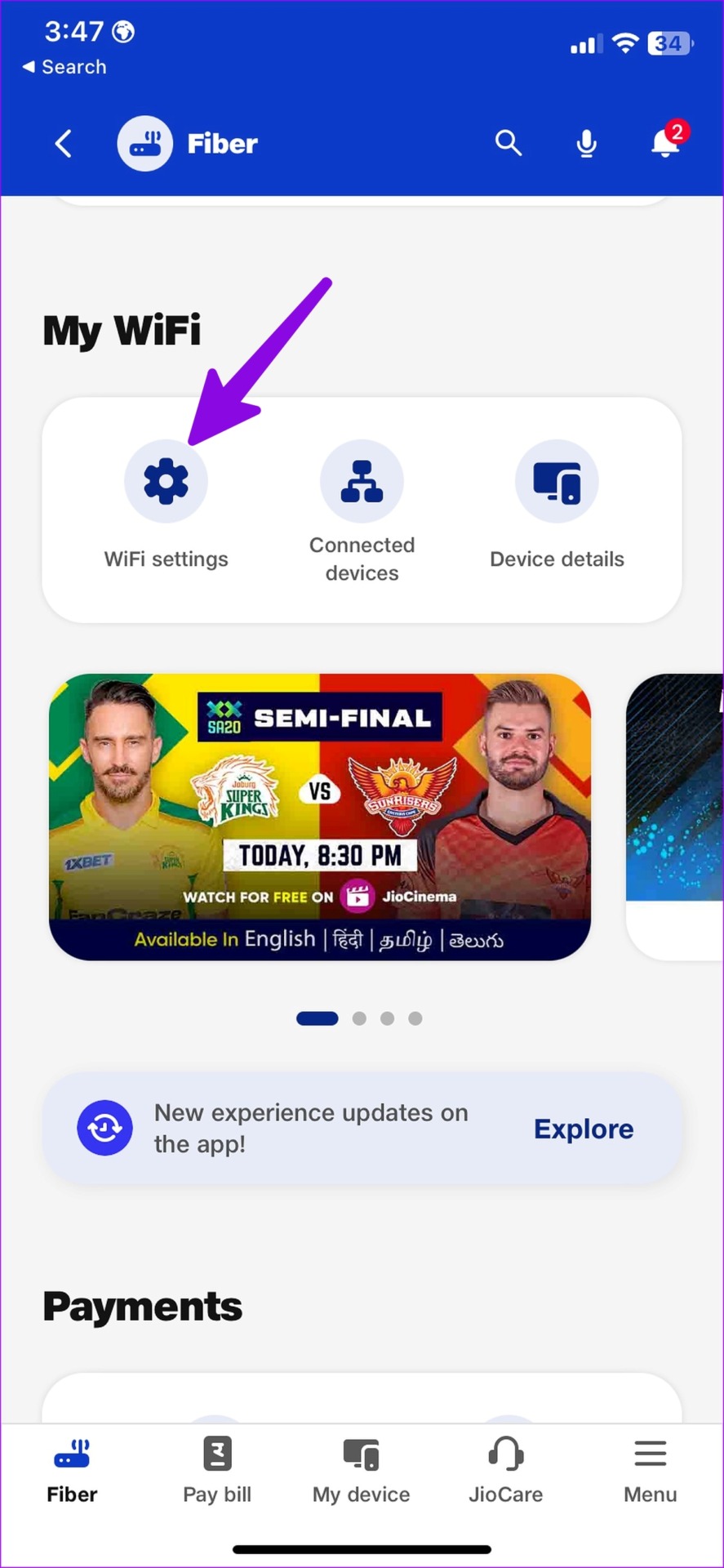 Seleccione la configuración de Wi-Fi