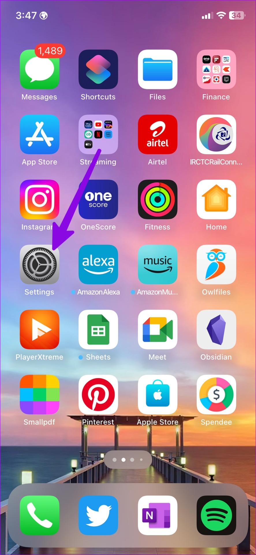 Abra la configuración del iPhone
