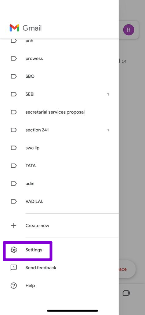 Configuración de la aplicación Gmail en iPhone