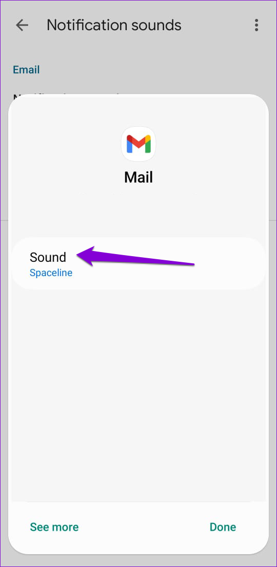 Sonido de notificación de Gmail en Android