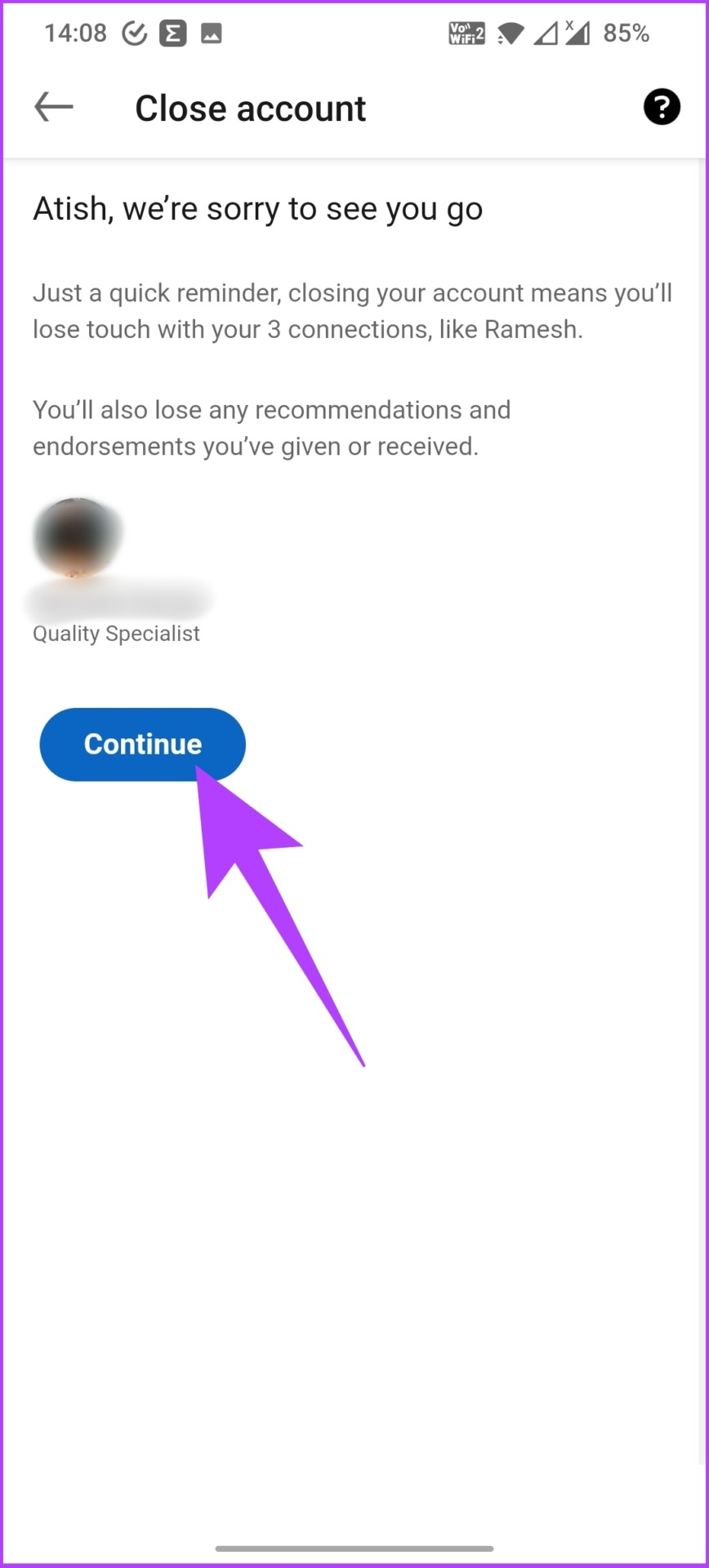 Eliminar tu cuenta de LinkedIn