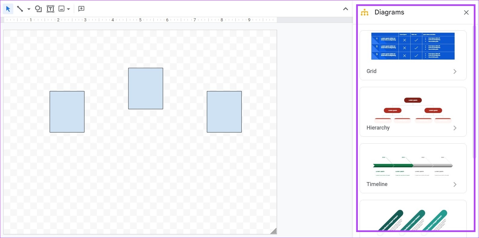 Seleccione Diagrama del panel