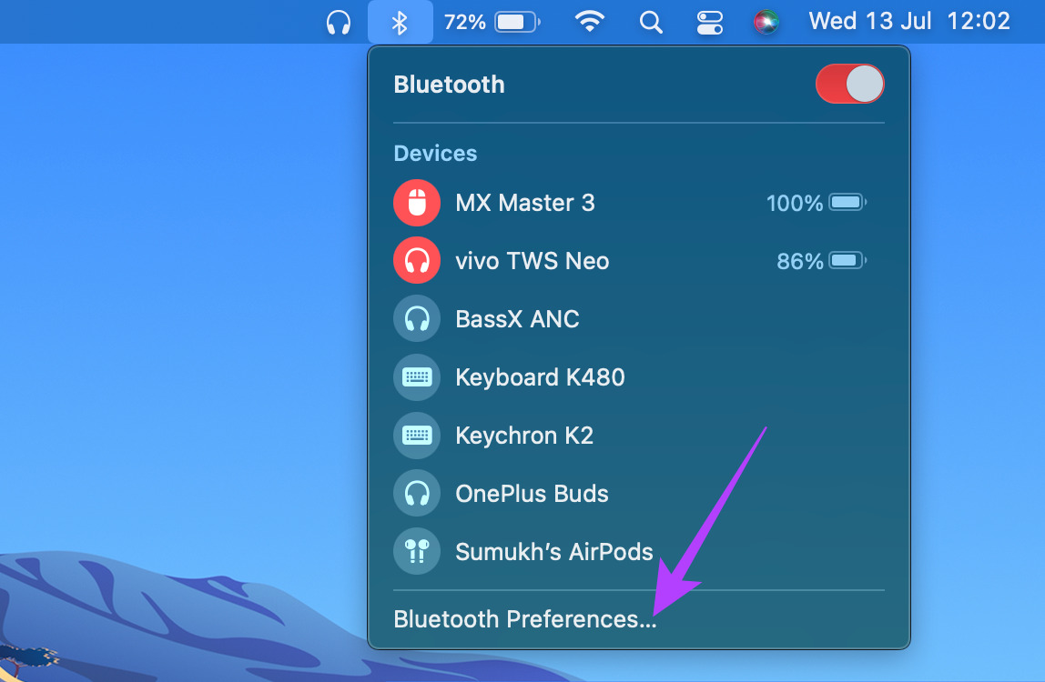 Preferencia de Bluetooth