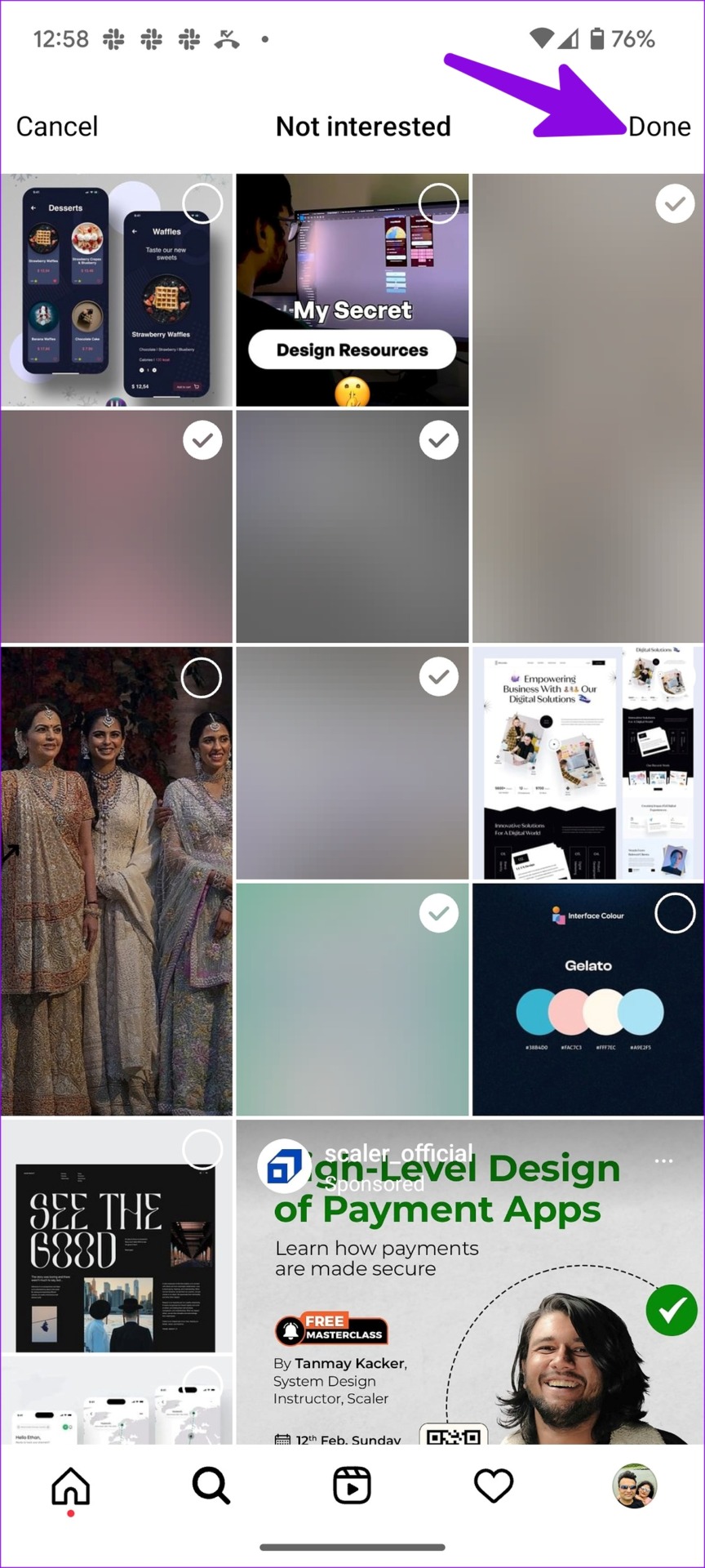 Ocultar publicaciones en Instagram