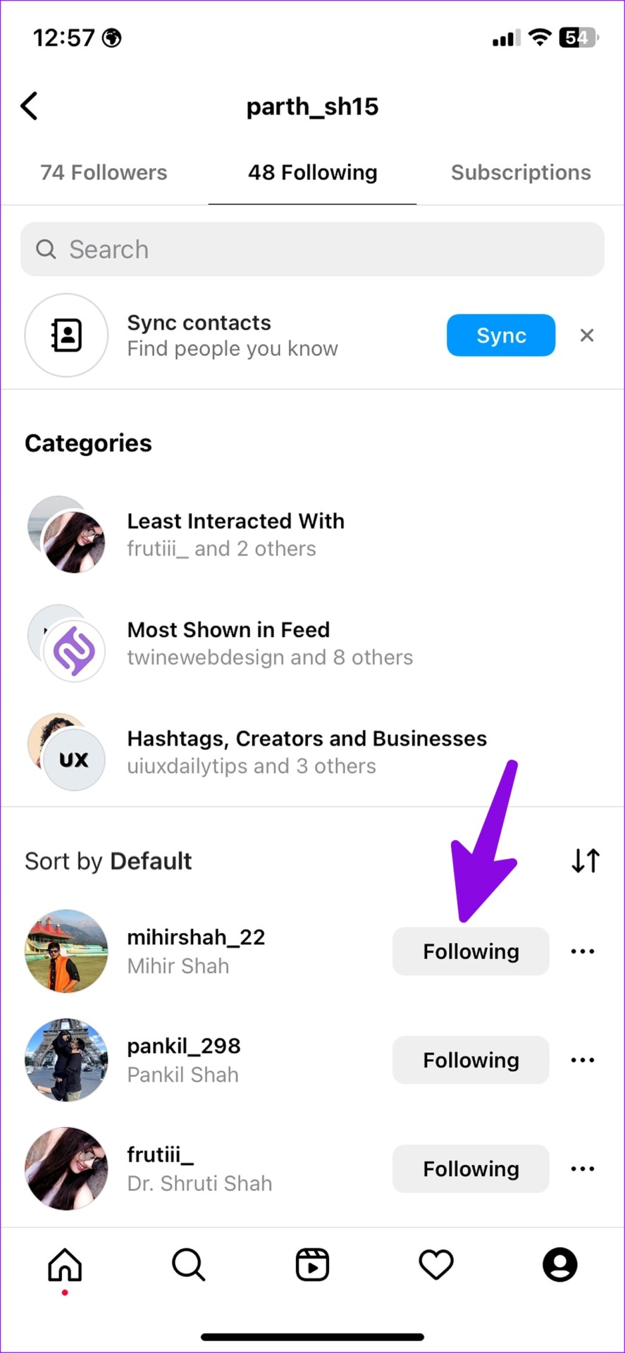Dejar de seguir en Instagram