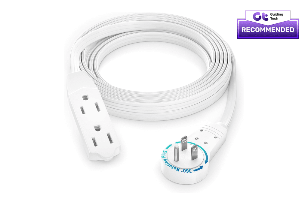 Maximm Cable 360° Rotating Flat Plug Extension Cord