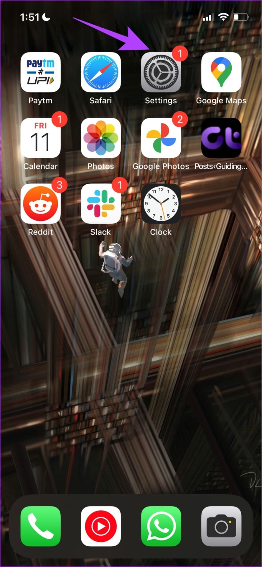 Open Settings App on iPhone