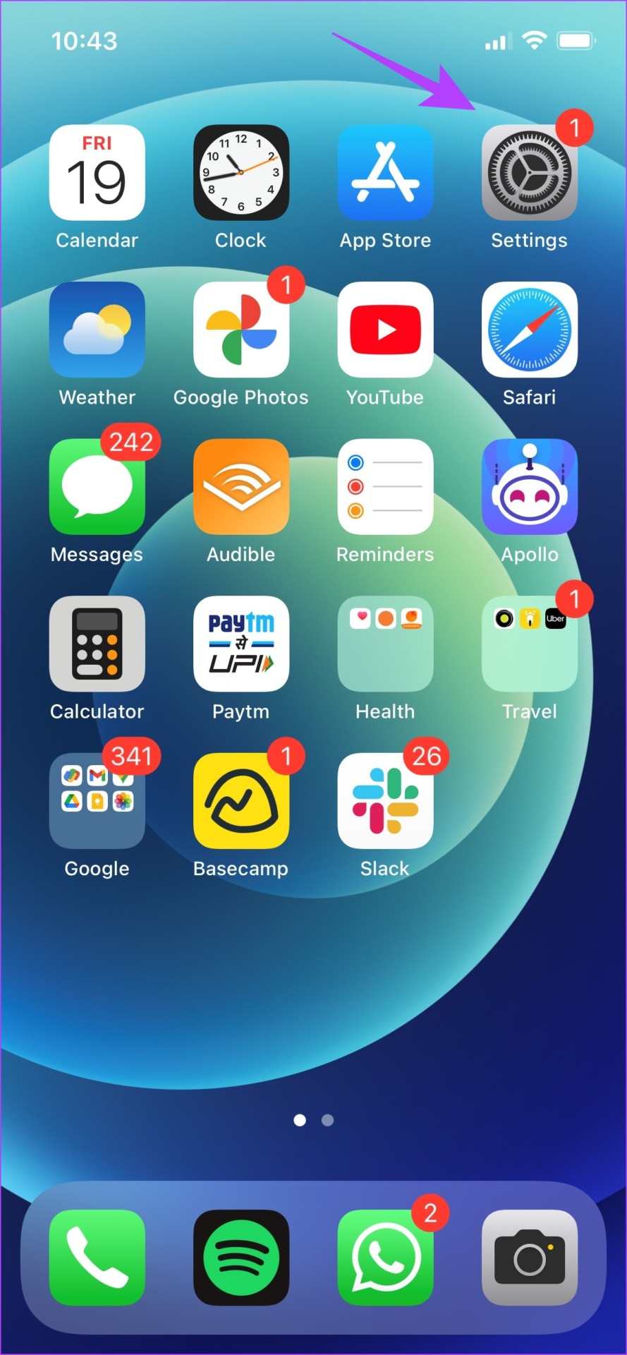 Abra Ajustes iPhone