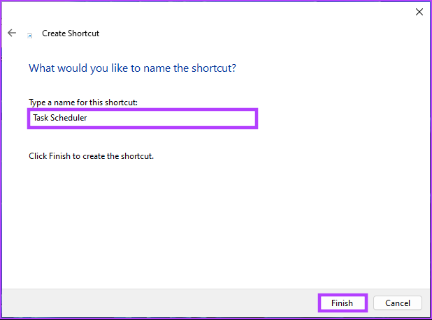 Enter a name for your shortcut