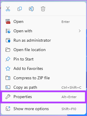 select Properties