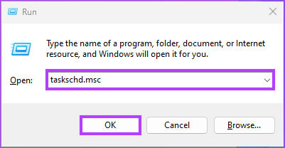 Type the below command and click OK