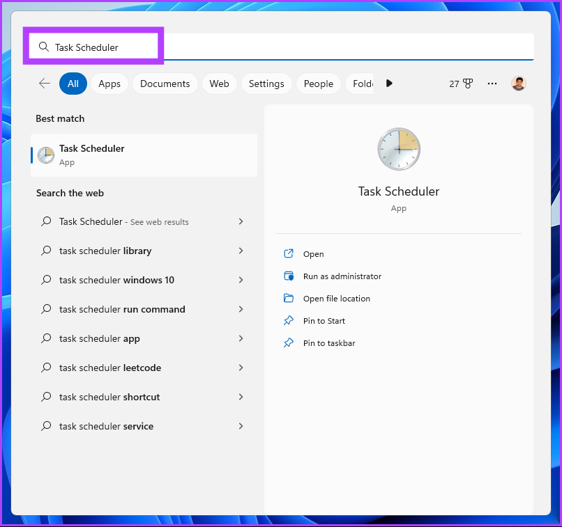 Type Task Scheduler