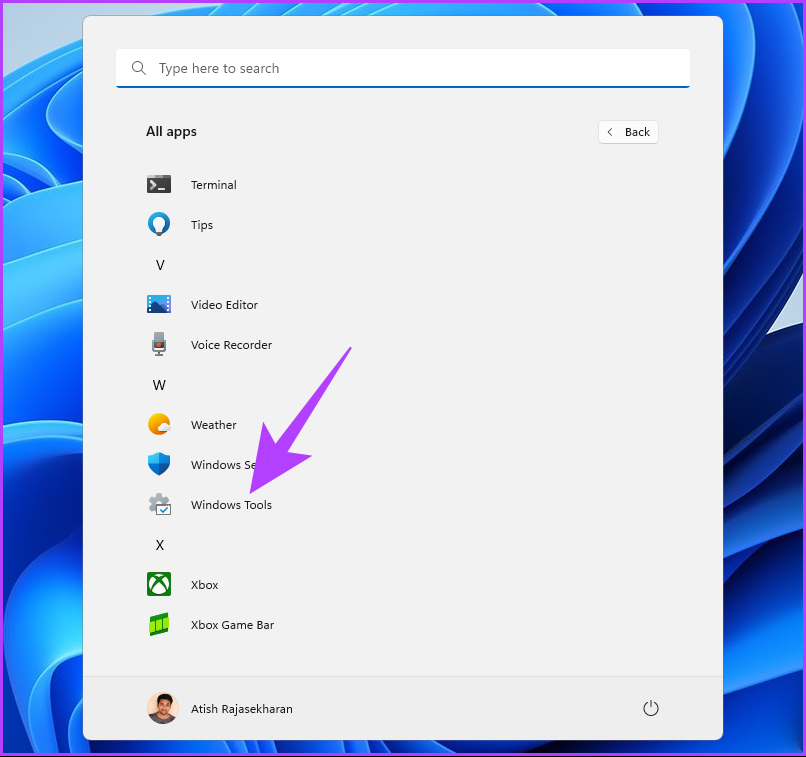scroll down to find Windows Tools