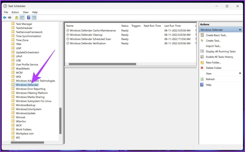 Desplácese hacia abajo para encontrar Windows Defender