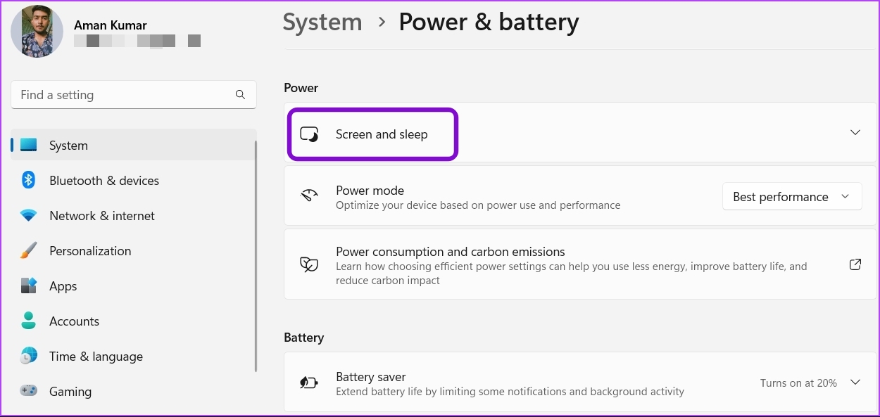 _Pantalla y opciones de suspensión en la configuración