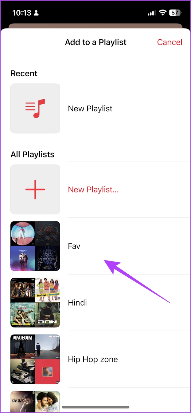 Seleccione una lista de reproducción