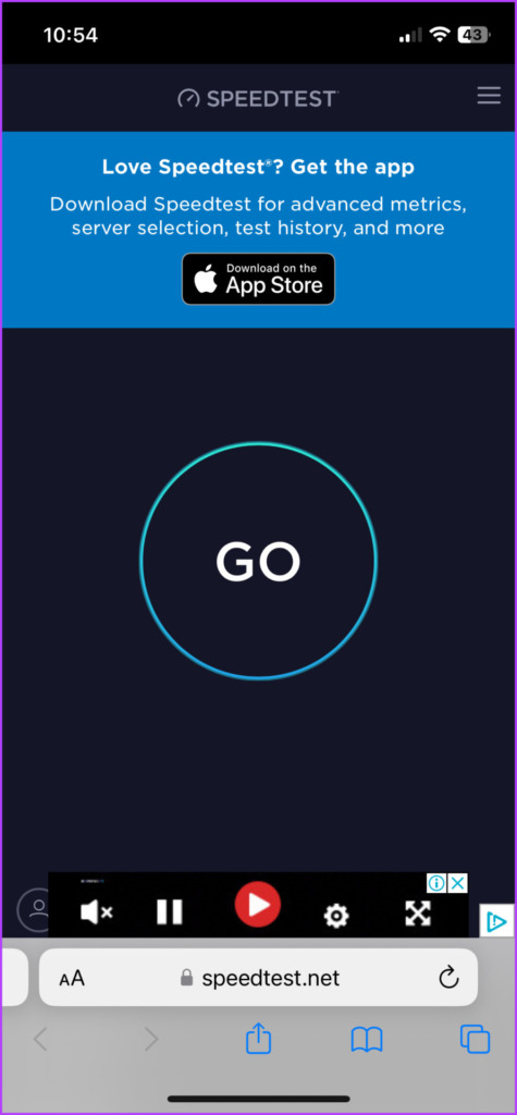 Comprobar la velocidad de conexión a Internet en el iPhone