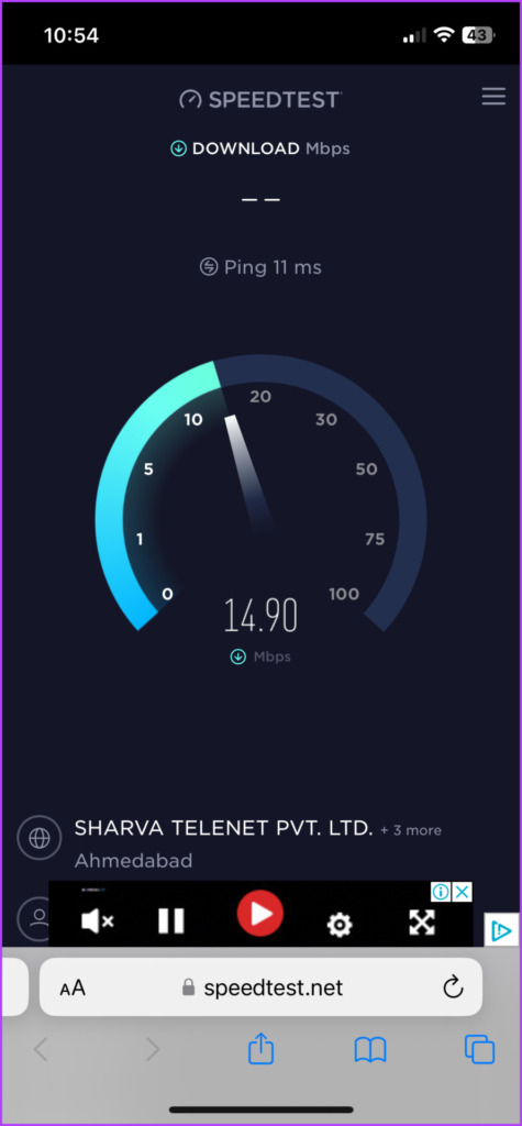 Comprobar la velocidad de conexión a Internet en el iPhone