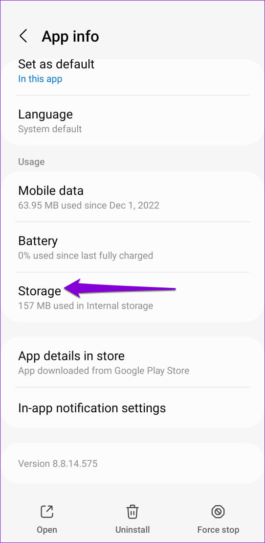 Almacenamiento de aplicaciones de Spotify en Android