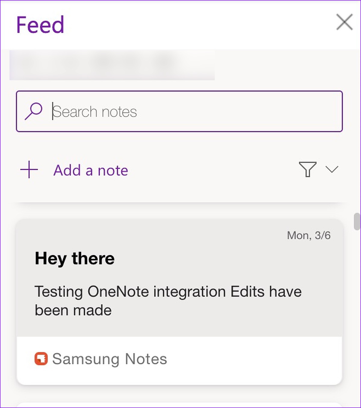 Notas de Samsung en la fuente de OneNote