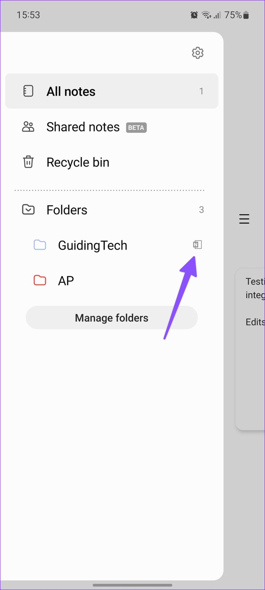 Notas de Samsung sincronizadas con OneNote