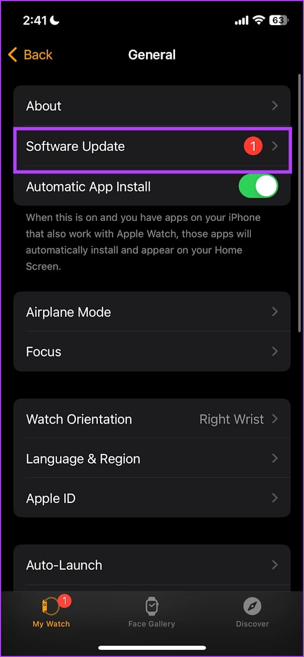 Tap on Software Update