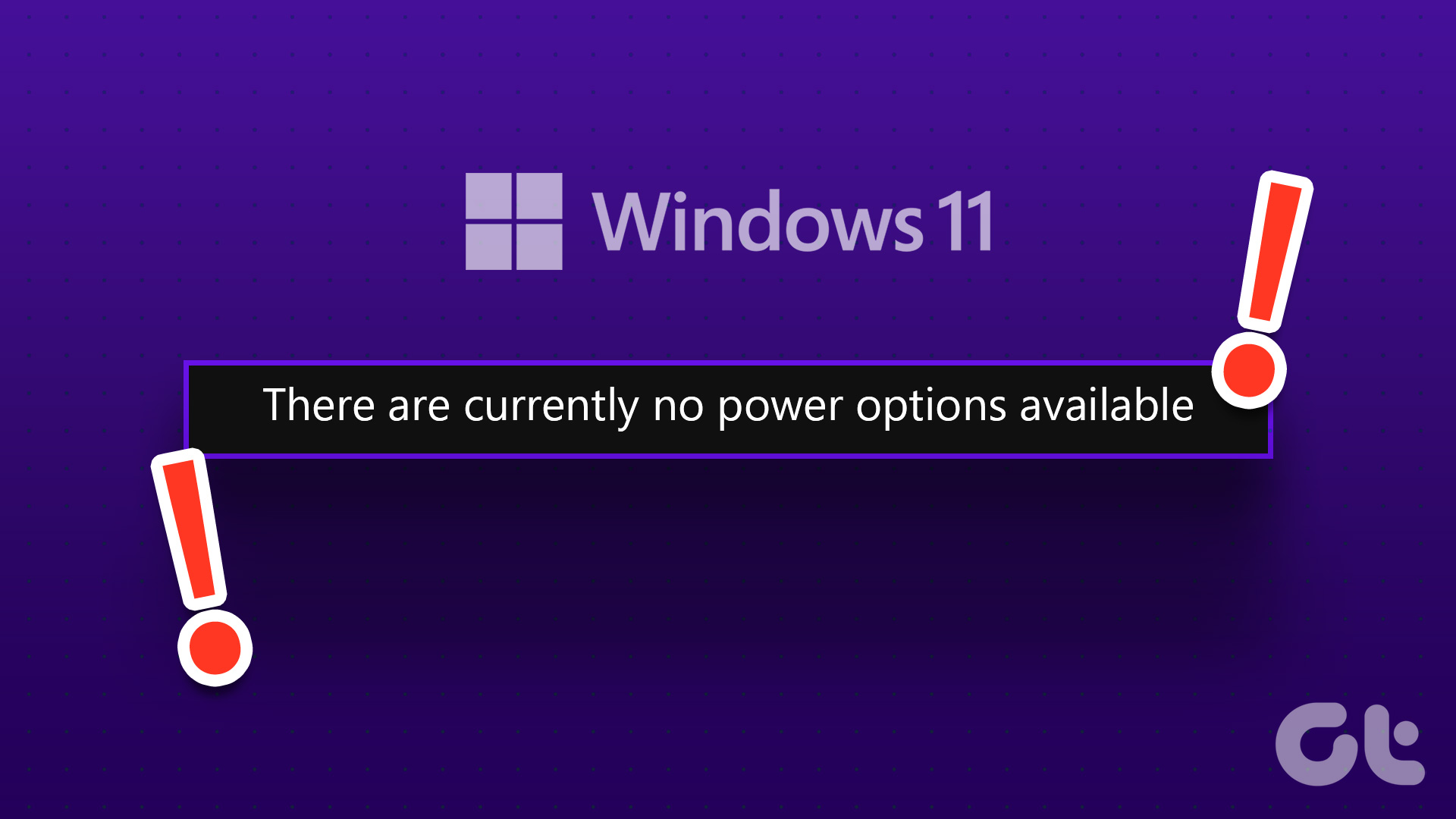 There Are Currently No Power Options Available