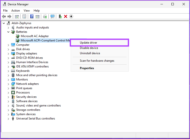 choose Update driver