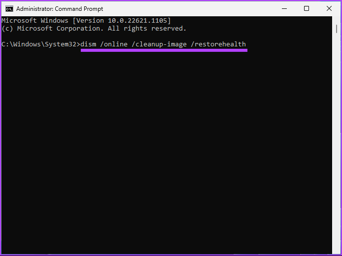 Type or copy the below command