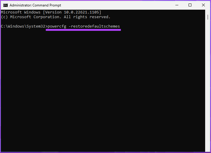 Type the below command and press Enter