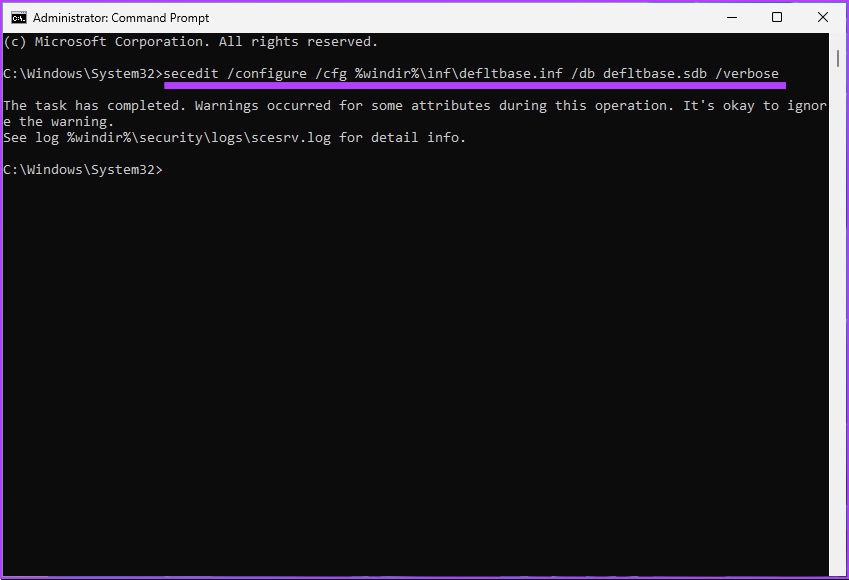 type the following command and press Enter