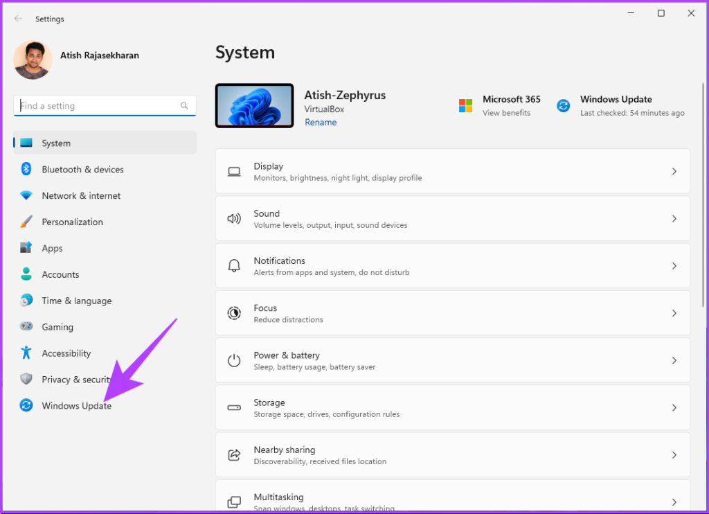 Go to Windows Update