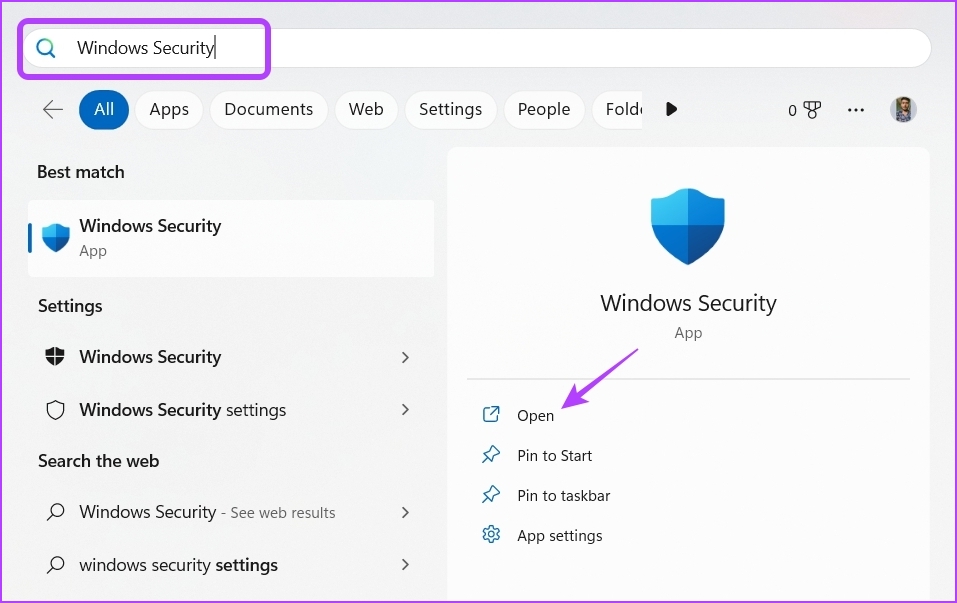 Seguridad de Windows en la búsqueda de Windows